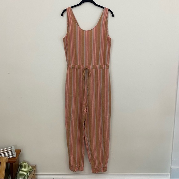 Drew Stripe Jumpsuit Sleeveless Scoop V Neck Small - Picture 2 of 8